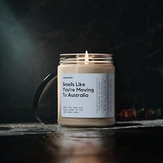 Discover The Essence of Australia with Our Soy Wax Candle! Perfect Moving to Australia Gift, Stunning Australia Candle Decoration, Eco-Friendly 9oz. Candle for a Memorable Present!