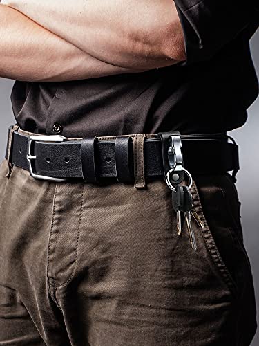 Hicarer 4 Pieces Leather Belt Loop Keychains Vintage Artificial Leather Key Ring Holder Belt Key Chain Detachable Key Rings For Men #TOP4