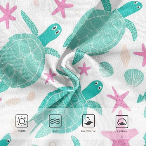 Wusikd Green Sea Turtle Girls' Underwear Cotton Pink Starfish Girls Briefs Soft Toddler Underwear 2T3
