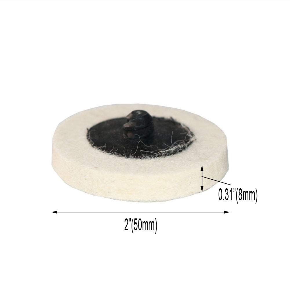 FPPO 10-Pack 2 Inch Roloc Sanding Pads - Wool Felt Quick Change Discs For Polishing & Buffing