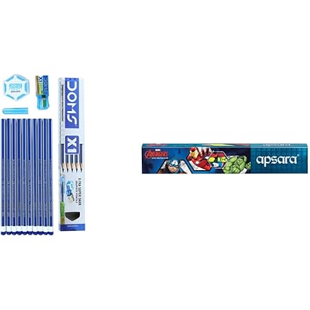 Doms X1 Pencil 10 Pcs & Apsara Avengers Extra Dark Pencil : Amazon.in ...