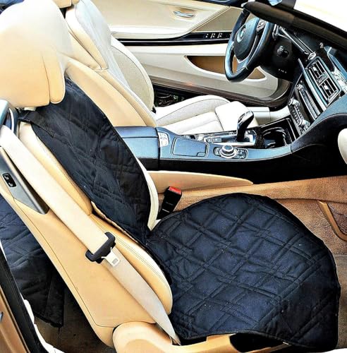 Front Seat Cover with Non-Slip Material and Scratch Proof to Protect Bucket Seat from Dog and Cat Scratches, Machine Washable - Black by Parachute Products