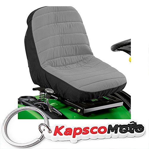 North East Harbor Universal Lawn Mower Tractor Seat Cover Grey Padded Comfort Pad Storage Pouch + KapscoMoto Keychain