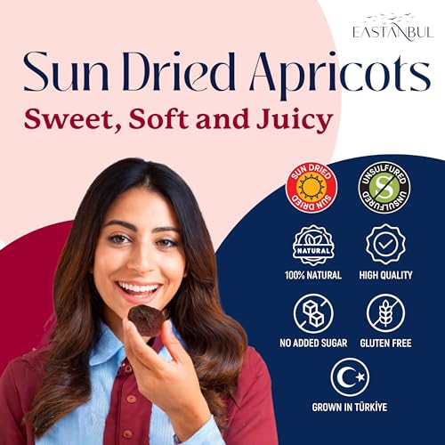 Eastanbul Sun Dried Apricots, 14.5oz, Premium Dried Apricots No Sugar Added, Naturally Dry Fruit Snacks, Turkish Fruits Moist & Plump, Whole, No Pits, Healthy, Gluten Free, Sulfur Free, Vegan, Non GMO - Thumbnail 2