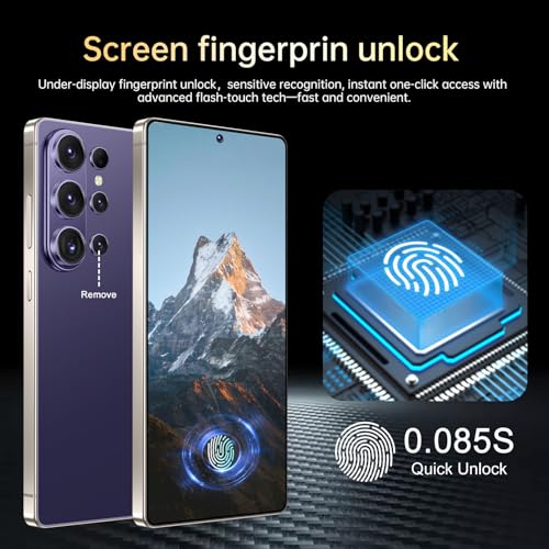 Image of SZV 26 Ultra Unlocked Cell Phone,16+1TB 5G Unlocked Phone, Built in Pen Android 15 Battery 7000mAh 6.99 inch HD Screen Smartphone, Dual SIM /Face ID /Fingerprint Lock /GPS (Deep Purple, 16+1TB)