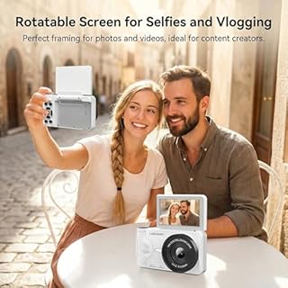 4K Digital Camera 64MP Autofocus 3.0'' 180° Flip Screen Portable for Photo & Vlog Featuring Time Lapse & Slow Motion & 20 Filters 32GB 2000mAh Ideal for Social Media Creators Beginner&Childen