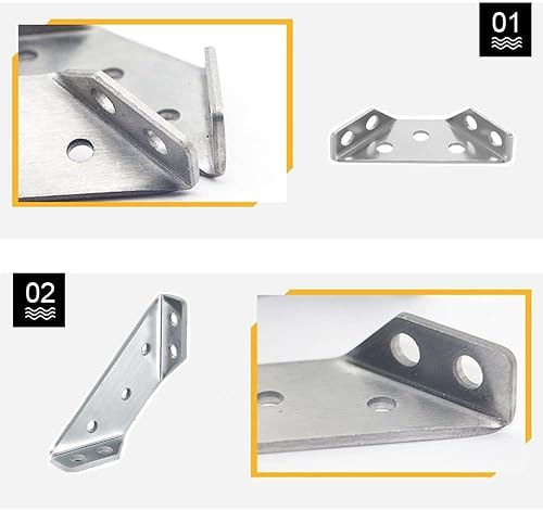 Miniatura 5 de Conector universal de esquina para muebles, conector de fijación en ángulo para muebles, marco de soporte triangular de acero inoxidable, soporte de