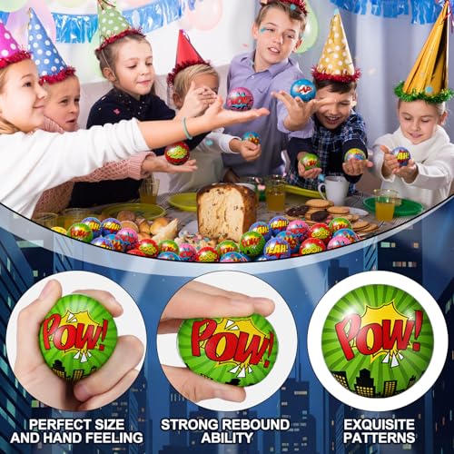 Image of 30 Pcs 2 Inch Hero Party Favors Stress Balls Hero Soft Foam Squeeze Ball Sensory Fidget Toy Gift for Kid Heroes Birthday Party Supplies, Girl Boy Gift, Finger Exercise