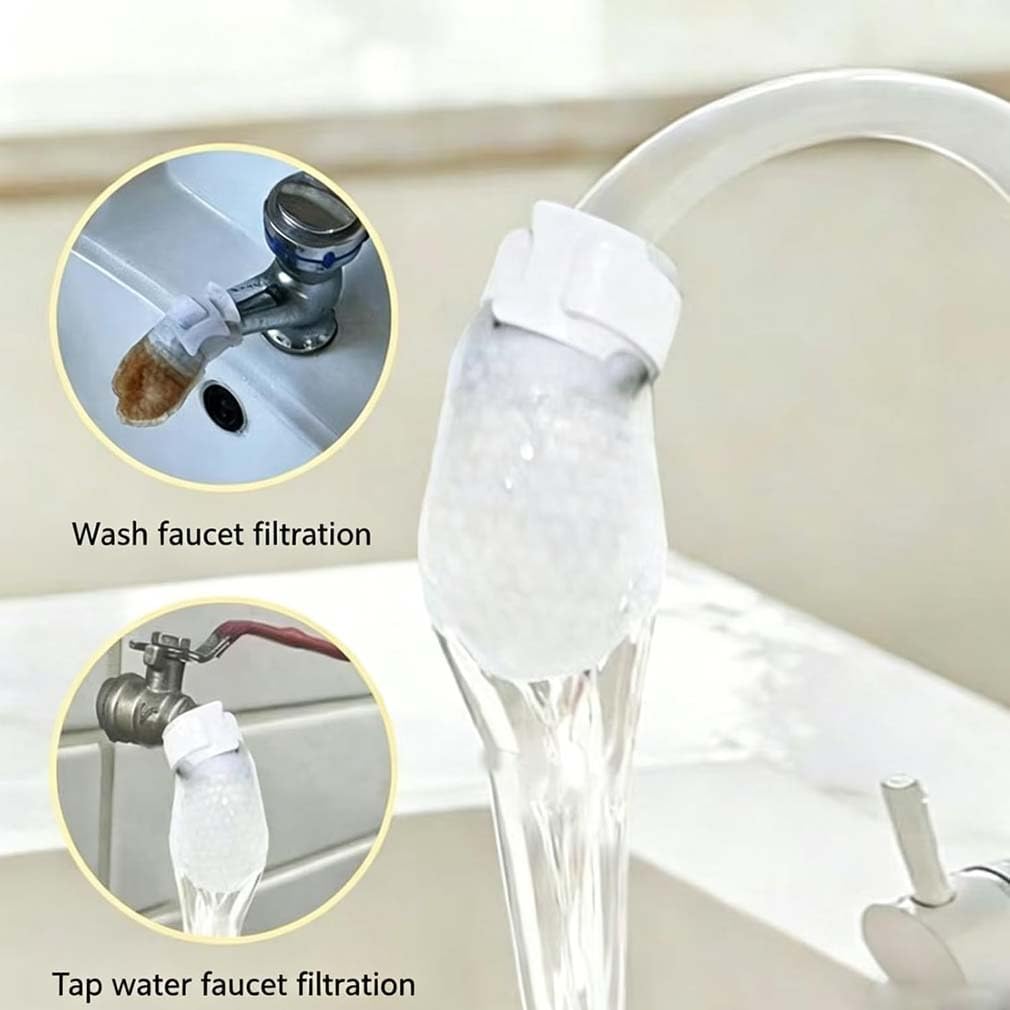Faucet Filter Cotton Bag, Faucet Filter Bag, Baumwollbeutel für Wasserhahnfilter, Wasserhahnfilterbeutel, Set mit Trinkwasserfiltern für den Wasserhahn, spritzwassergeschützte Filterbeutel (10Set)
