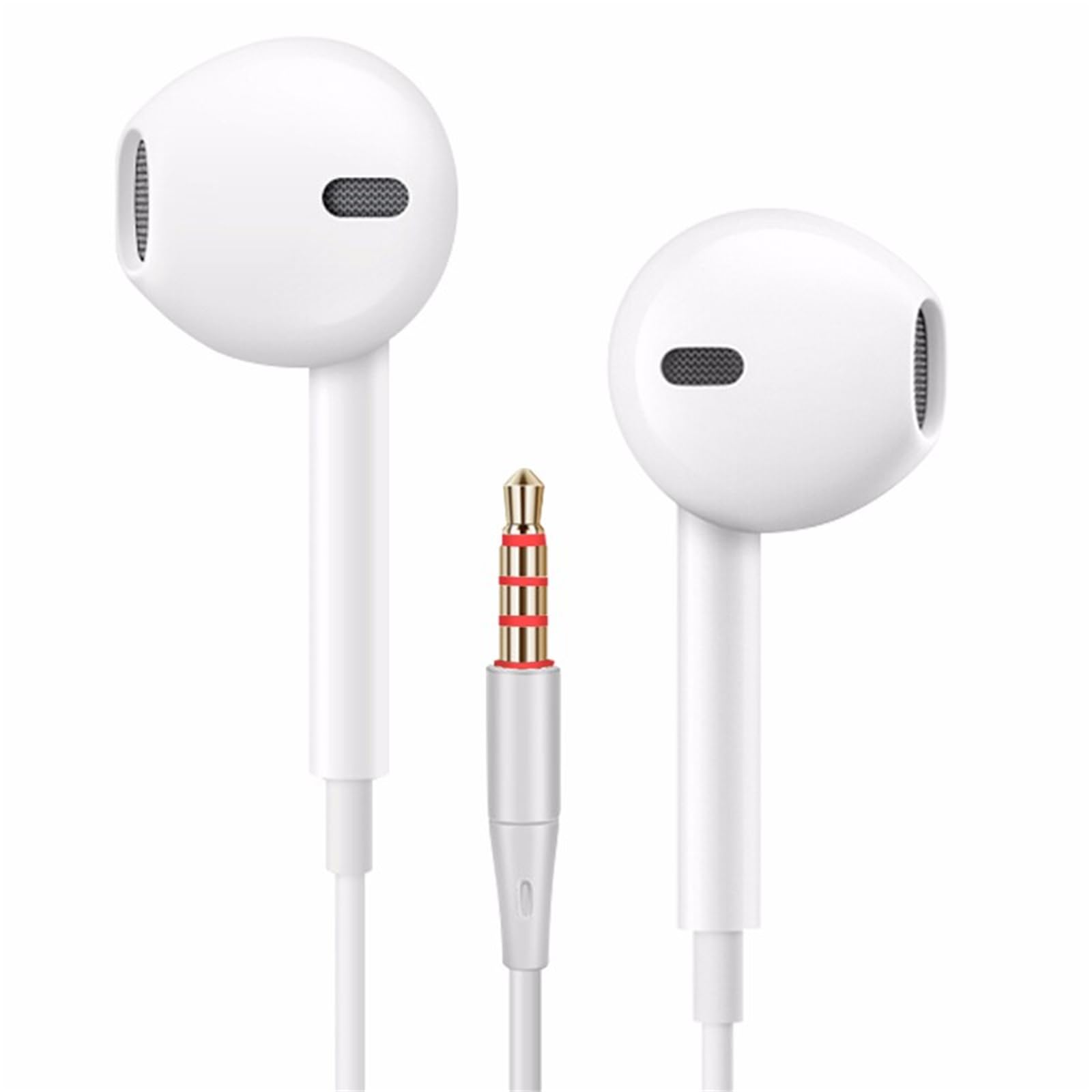 Wired Semi-in-Ear Stereo hi-fi Headphones with Call Support, 3.5mm Plug, 130cm, Noise-Isolating Design, Compatible with Android/Apple/Windows/Pc,
