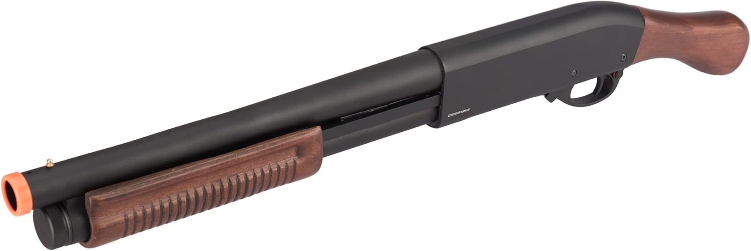 Golden Ball x Eagle 300 FPS Full Metal 3/6-Shot Pump Action Gas Airsoft Shotgun - Wood (Three & Six Burst Mode)