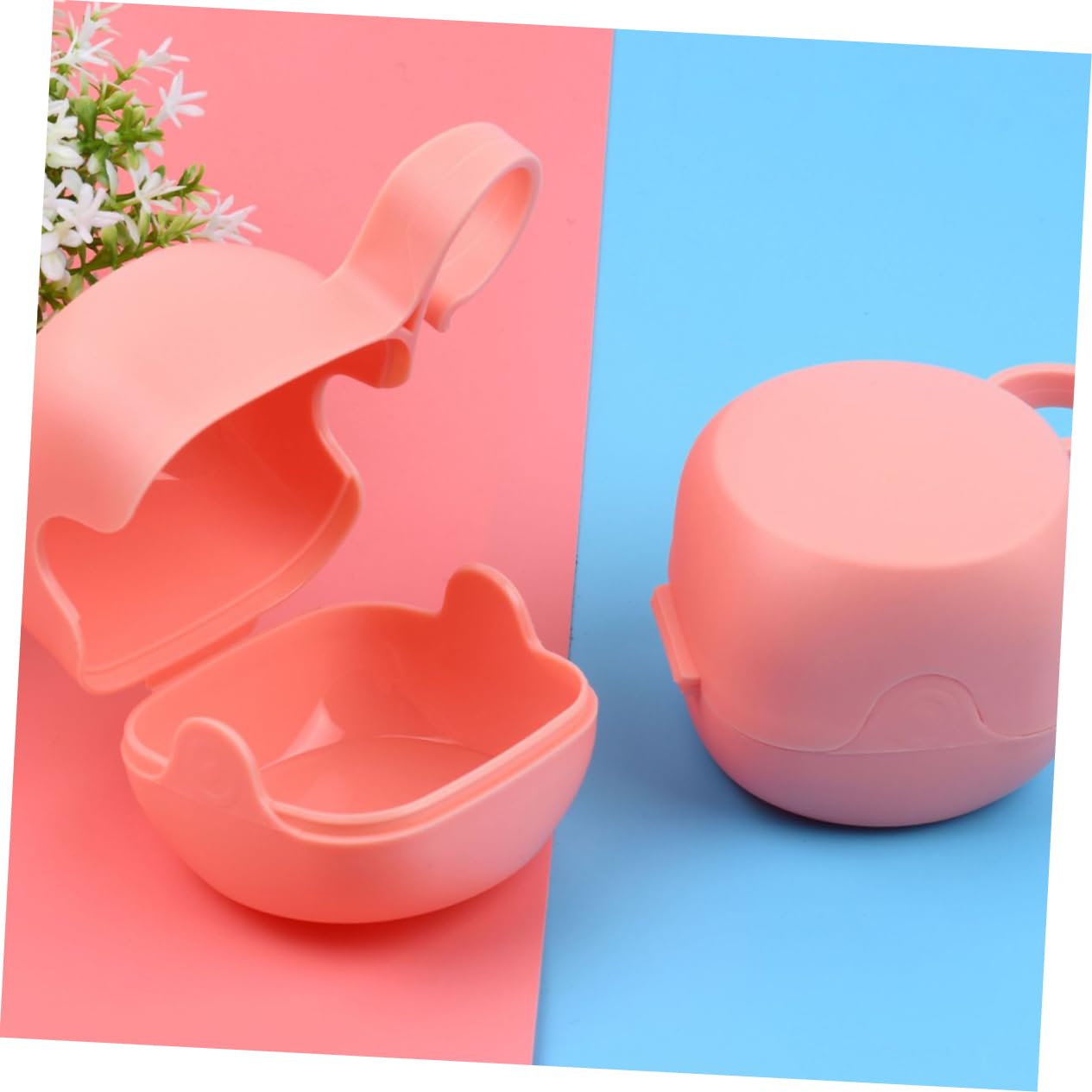 Yardwe 4Pcs Pacifier Storage Box Set for Babies Portable Teether Case Dustproof Design PP Material for Travel and Everyday Use Random Color