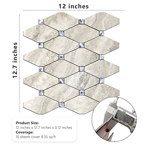 Stickgoo Peel And Stick Backsplash, 10 Sheets Beige Stone Texture Stick On Backsplash, Self Adhesive Wall Tile Sticker #TOP5