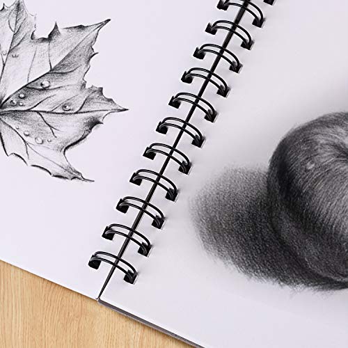 Bachmore 8.5"X11" Hardbound Sketchbook, Left Spiral Sketch Pad With Hardcover, Perforated And Durable Acid Free Drawing Paper, Ideal Art For Kids & Adults, Artist Pro & Amateurs #TOP3