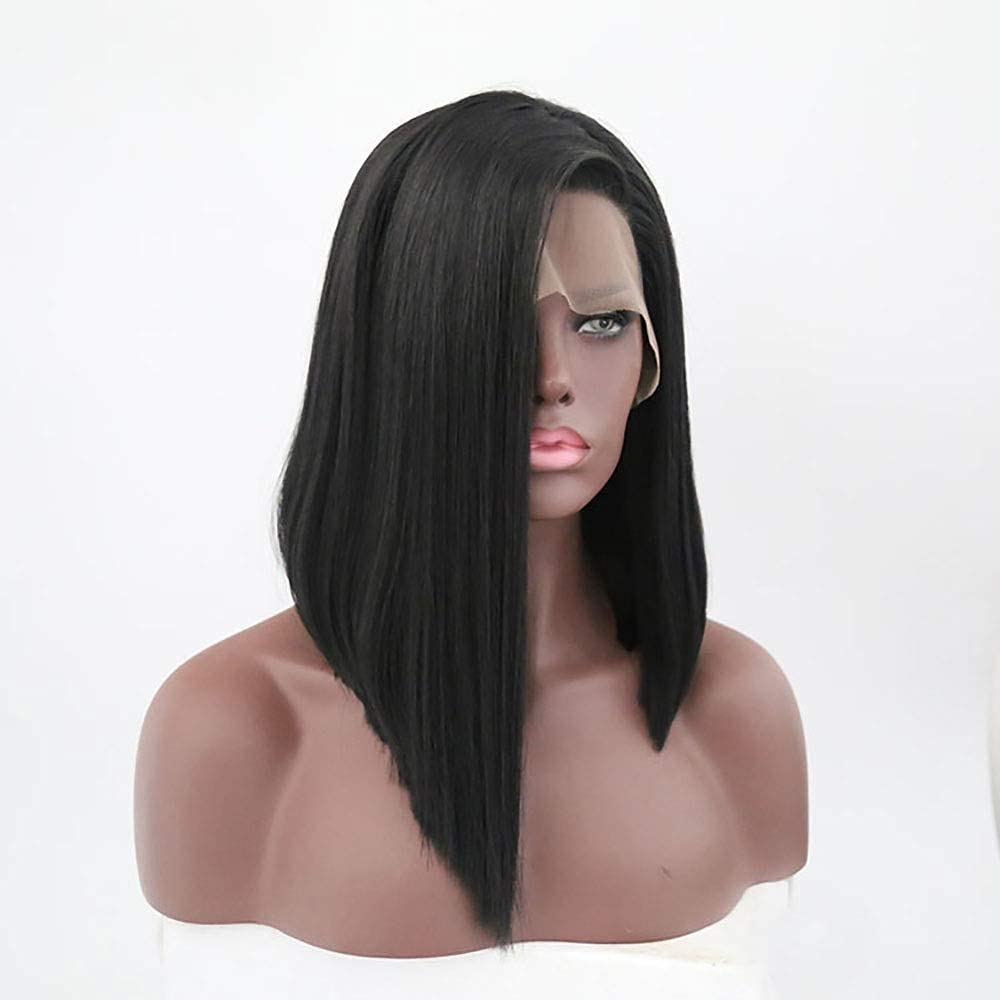 Perruques européennes et américaines pour femmes cheveux longs lisses noirs