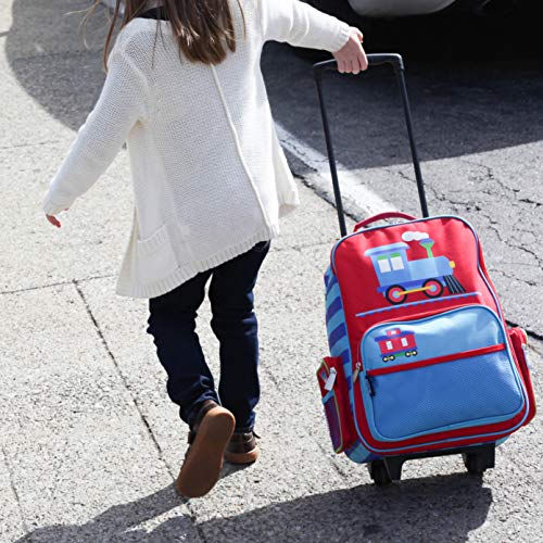 Wildkin Kids Rolling Suitcase – Carry-On Size for School & Overnight Travel - Trains, Planes, and Trucks2