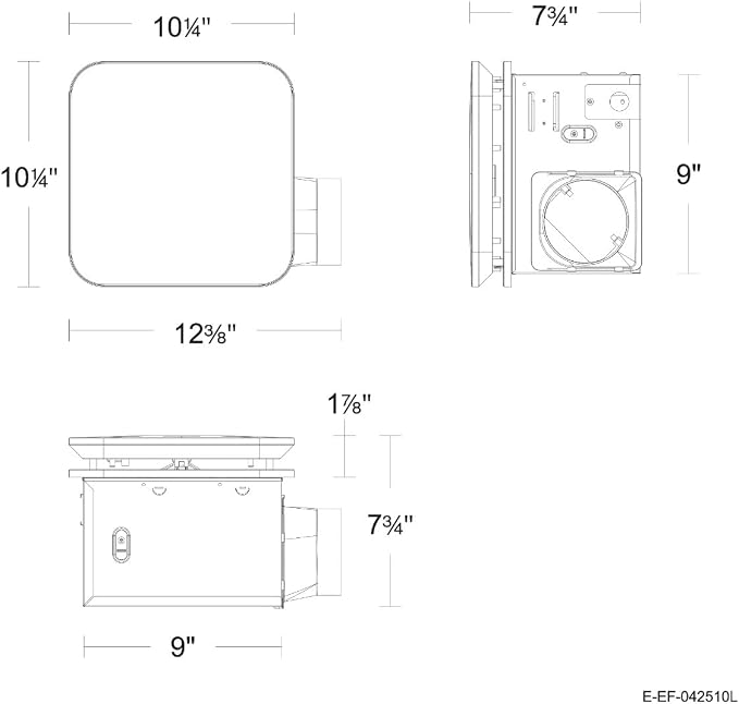 Extractor de baño cuadrado TurboFlow con luz LED 1500 lúmenes miniatura 8