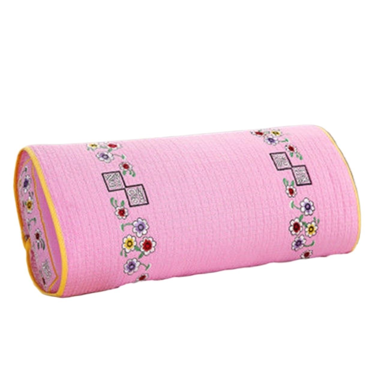 MFJGHU Buckwheat Pillow Folk Square Cotton Embroidered 3-Layers Of Cervical(black-Soul Eater1)