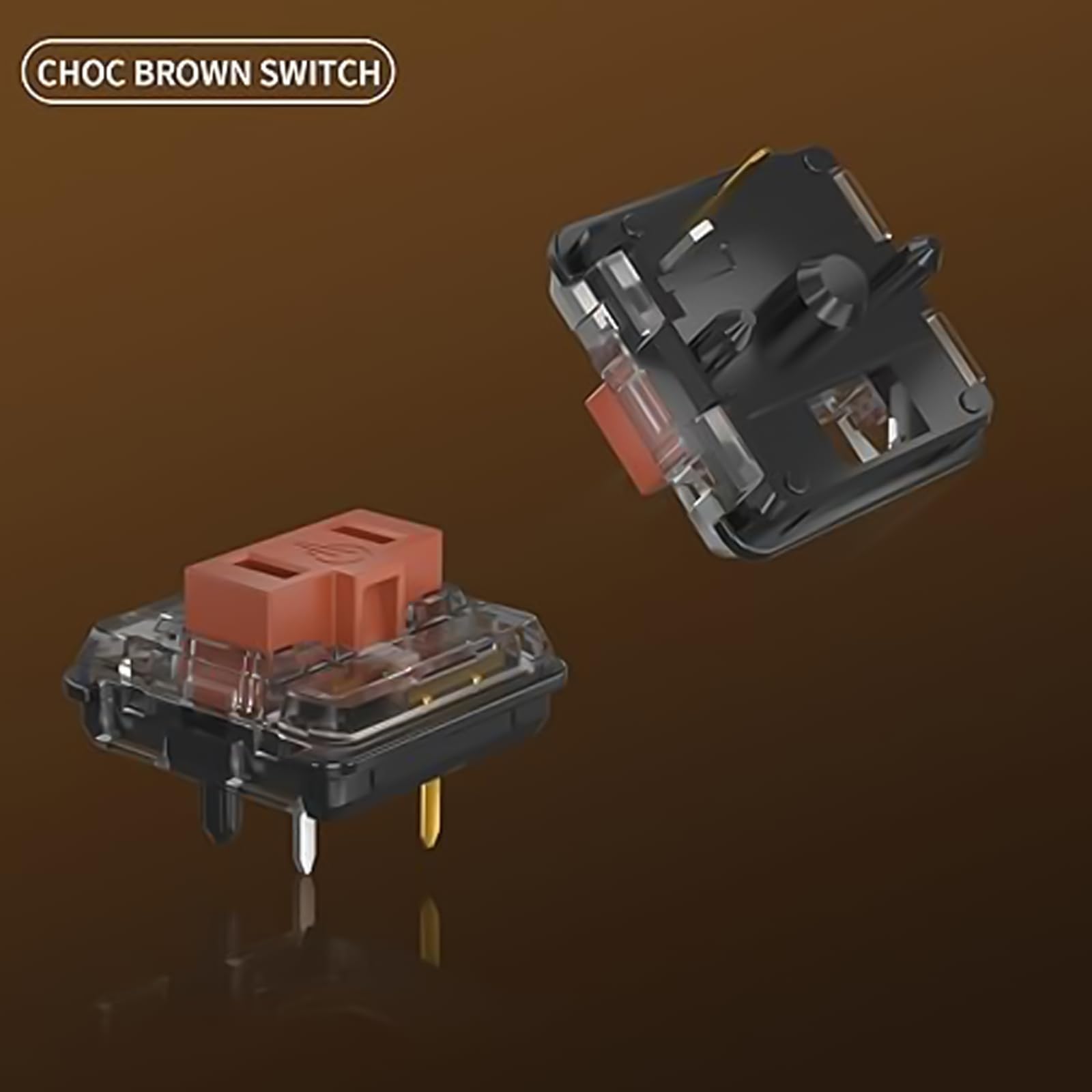 Zjmehty Kailh 1350 - Interruptores mecánicos de bajo perfil para teclado, interruptor táctil RGB/SMD (72 unidades, marrón chocolate)