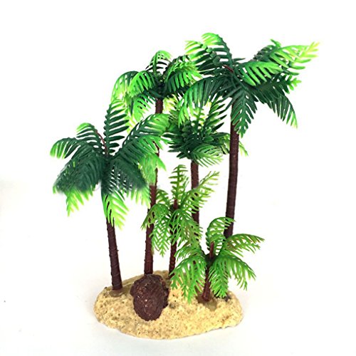 Daindy 14CM Aquarium Fish Tank Palm Trees Landscaping Ornament Simulation Tree