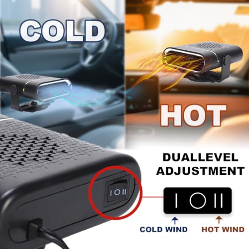 12v car defogging and defrosting heater, car heaters for vehicle, dual cooling and heating, rapid heating, suitable for car, RV, SUV front windshield hot air heater vehicle warm air blower by YHNNH - Image 3