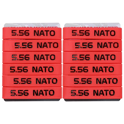 Aolamegs 12 Pack 5.56 Magazine Marking Band (Red-Black)