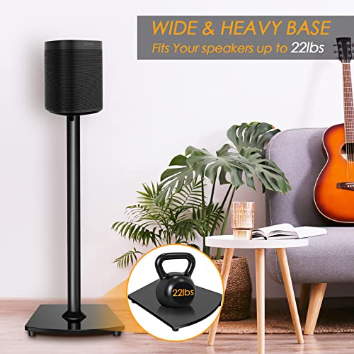 Speaker Stands Designed For Sonos Speakers Pair, Floor Speakers Stands For Sonos One, One Sl, Play:1 Play:3 Play:5 Heavy Duty Floor Speaker Mount With Cable Management Black #TOP4