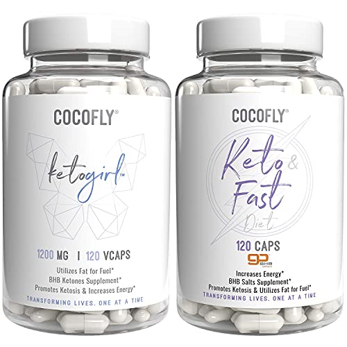 Premium Ketogenic Diet Bundle - KetoGirl and Keto Fast Pills, 2X Exogenous Ketones with 120 Capsules, Slim Supplement, Max Weight Management, Natural BHB Salts for Energy, Balanced & Rapid Ketos