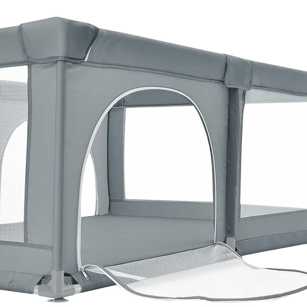 Parc pour Chiens et Chiots avec Porte et Ventouses en TPR, Enclos Intérieur en Tissu Oxford et Filet Nylon, pour Petits et Moyens Animaux (Gris foncé, 180x120 cm)