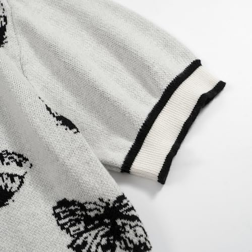 OXKNIT Men's Short-Sleeved Knit Polo with Butterfly Casual Gray Shirt for Summer Sport Work Golf4