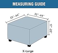 Vista 2 de ADPON Fundas otomanas cuadradas de terciopelo para otomanas, fundas protectoras para reposapiés cuadrados, fundas protectoras para taburetes
