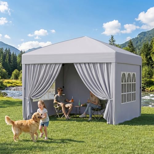 KIGOTY 10x10 FT Pop Up Canopy Tent with Sidewalls