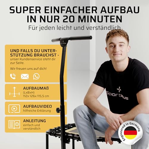 Faltbares Fitness-Trampolin Sportplus für Indoor-Training zu Hause