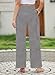 EVALESS Wide Leg Sweatpants Women Casual Loose Fit Fashion 2024 Trendy Summer Fall Ribbed Sweat Pants with Pockets Black and Grey Pinstripe Medium