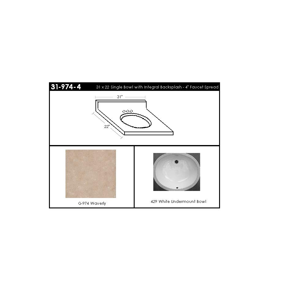 MarCraft 31-974-4 Single Bowl Vanity Top