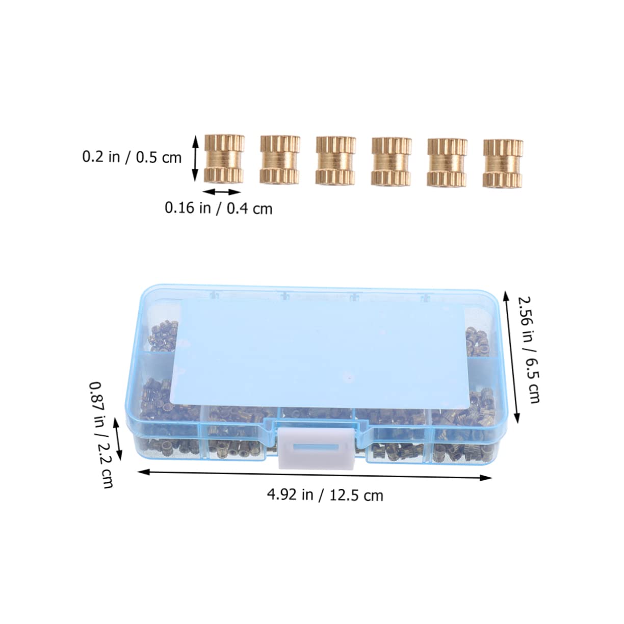 Mobestech 1500pcs Injection Moulded Brass Thread Inserts Knurled Nuts Inserts Nuts for Hardware