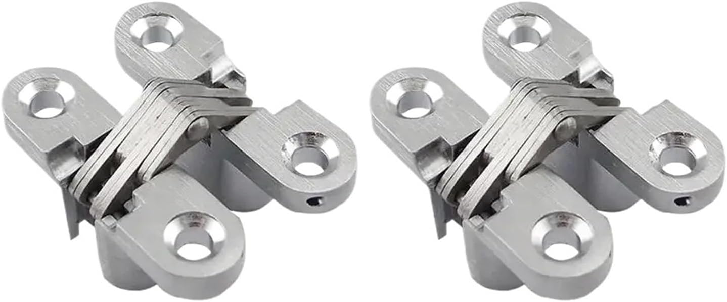Heavy Duty Residential Hinges Hardwares 2pcs Stainless Steel Hidden Hinge Silent Concealed Cross Door Hinges Folding Window Furniture