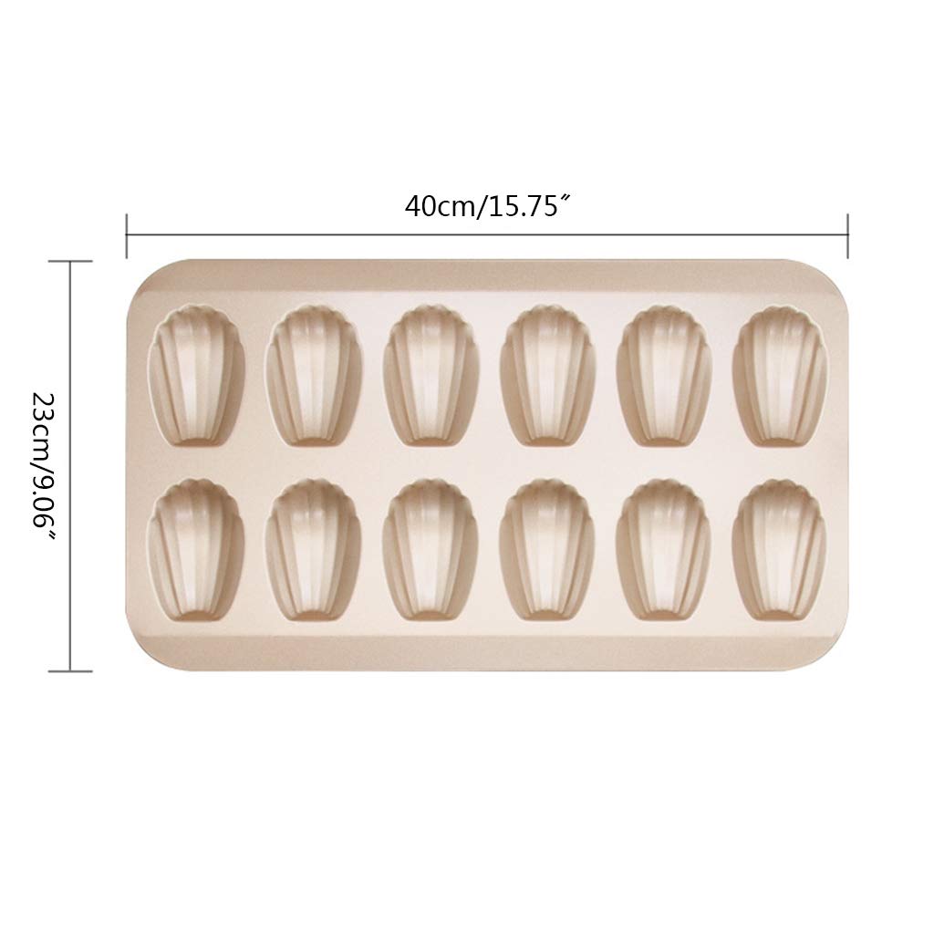 DIY 12Cup Non-Stick Madeleine Pan Shell Shaped Carbon Steel Mold Handmade Baking Mould Tools