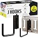 DC Cargo Mall 2 E-Track Steel JHooks, Tie-Down Accessories w/E Track Spring Fitting Attachments, 2 Inch Wide J Hooks, Use as Hanger, Shelf Bracket, Support Beams, Trailer, Truck, Pickup, Cargo Van