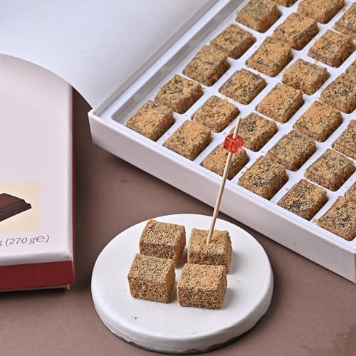 Image of Biteyz Goldie Turkish Delight, Candy Gift Box - Gourmet Treats, Chocolate Flavored Turkish Delight Coated with Caramelized Cookie Crumbs, 36 Pieces of Luxury Handmade Snacks