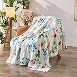 Jameswish Floral Throw Blanket Birthday Gift for Women Mom Girls Flowers Blanket Summer Wildflower Flannel Blanket Watercolor Printed Throw for Couch Sofa Bed Chair 50'x60'
