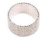 MBOX Brand Bridal Rhinestone Stretch Bracelet 9-row Silver Tone - Ideal for Wedding and Party
