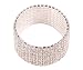 MBOX Brand Bridal Rhinestone Stretch Bracelet 9-row Silver Tone - Ideal for Wedding and Party