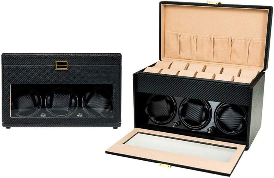 FENOKD Automatic Watch Winder, Quiet Motor, 5 Mode, 3 Watch Winding Position and 12 Watch Storage (E A)