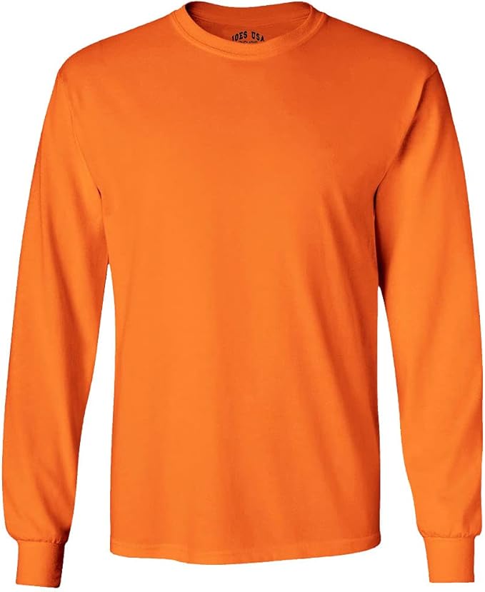 Joe's USA Men's Long Sleeve Heavy Cotton Crew Neck TShirts in 27