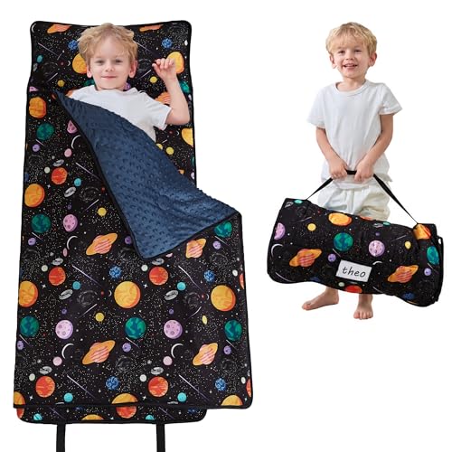 Image of Lasoftan Toddler Nap Mat with Pillow and Blanket, Extra Large Rolled Napping Mats,Slumber Bags for Boys Girls,Kids Sleeping Bag for Daycare, Preschool Travel Camping