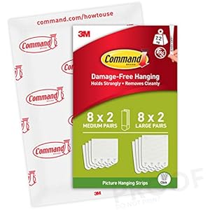 Command Picture Hanging Strips, Value Pack – 8 x 2 Medium and 8 x 2 Large Adhesive Strips – For Pictures, Frames…