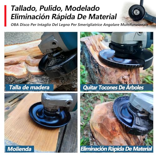 OBA Muela Amoladora 125mm, 3 Pedazos OBA Discos Madera Amoladora Discos para Amoladoras Angulares de Carburo de Tungsteno,molienda tallado - imagen 4