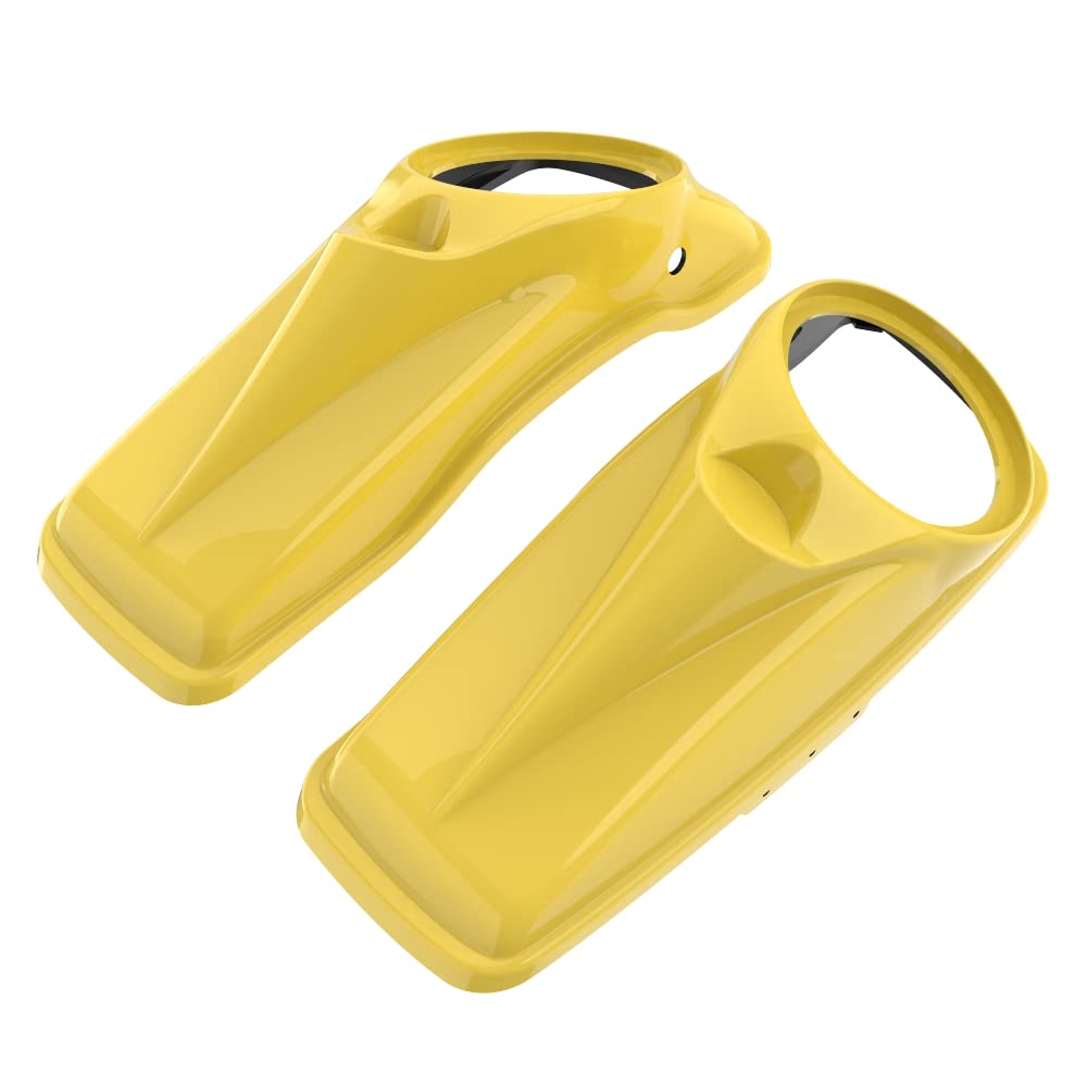 Moto Onfire Industrial Yellow 8'' Saddlebag Speaker Lids Covers Fit for Harley Touring Road Glide Street Glide Special Road King 2014 15 16 17 18 19 20 21 22 2023
