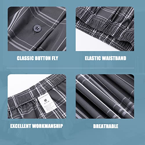 Bamboo Cool Men's Boxers Bamboo Underwear Boxer Shorts For Men Classic Plaid Fit Stretch Shorts 3 Pack(Medium) #TOP4